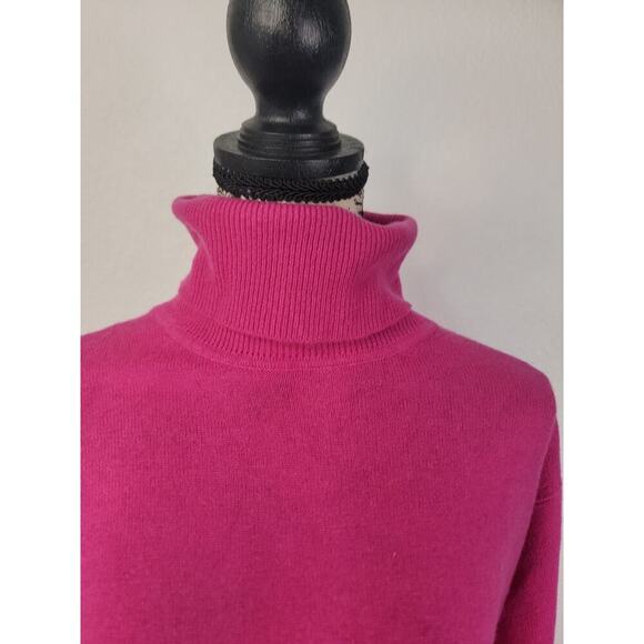 Valerie Stevens Sweater SZ S 100% Two Ply Cashmere Turtleneck Pink Magenta Vtg - Picture 4 of 11